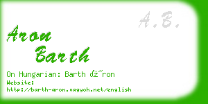 aron barth business card